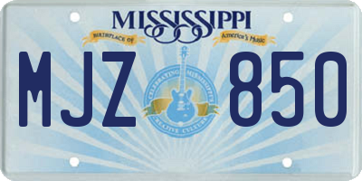 MS license plate MJZ850