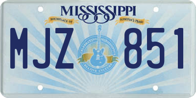 MS license plate MJZ851