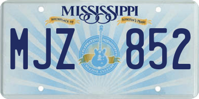 MS license plate MJZ852
