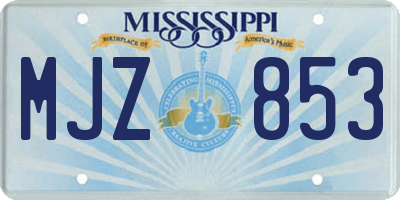 MS license plate MJZ853