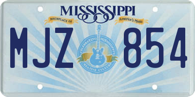 MS license plate MJZ854