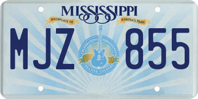MS license plate MJZ855