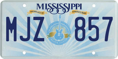 MS license plate MJZ857