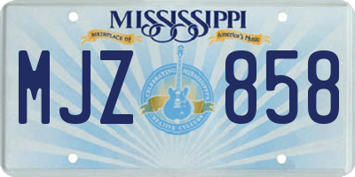 MS license plate MJZ858