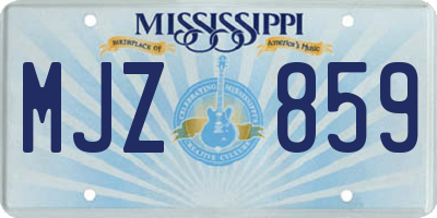 MS license plate MJZ859