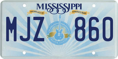MS license plate MJZ860