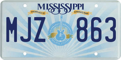MS license plate MJZ863