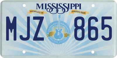 MS license plate MJZ865