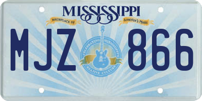 MS license plate MJZ866