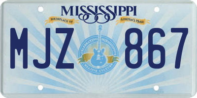MS license plate MJZ867