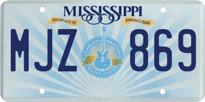 MS license plate MJZ869