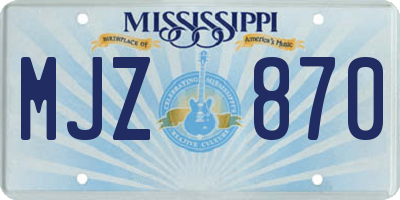 MS license plate MJZ870