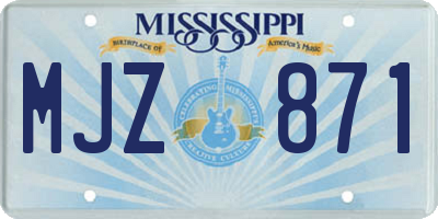 MS license plate MJZ871