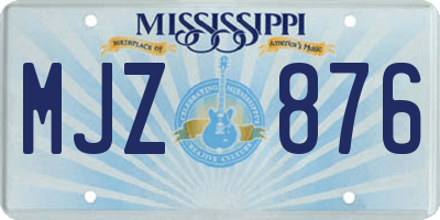 MS license plate MJZ876