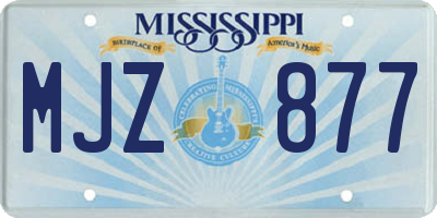 MS license plate MJZ877