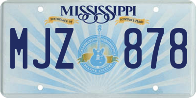 MS license plate MJZ878