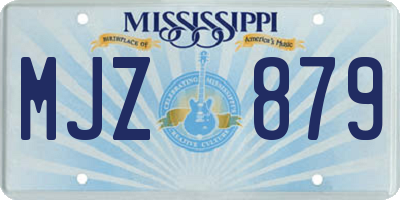 MS license plate MJZ879