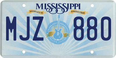 MS license plate MJZ880