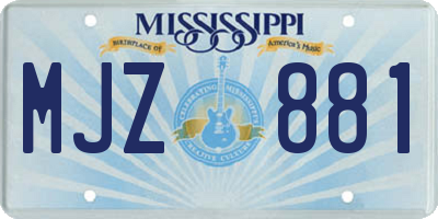 MS license plate MJZ881