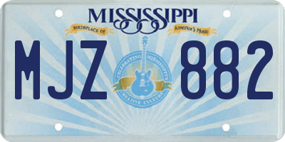 MS license plate MJZ882
