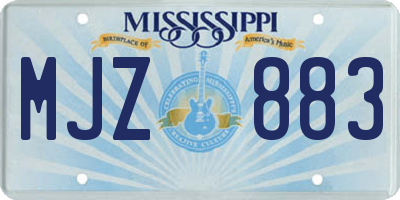 MS license plate MJZ883