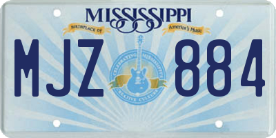 MS license plate MJZ884