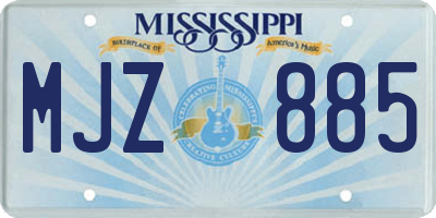 MS license plate MJZ885