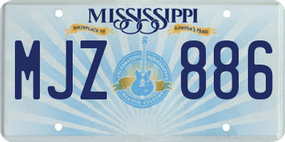 MS license plate MJZ886