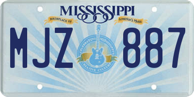 MS license plate MJZ887