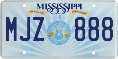 MS license plate MJZ888