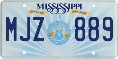 MS license plate MJZ889