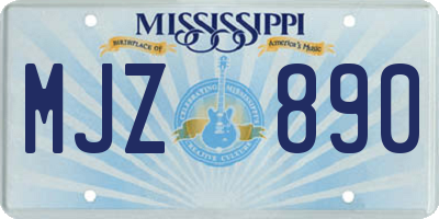 MS license plate MJZ890