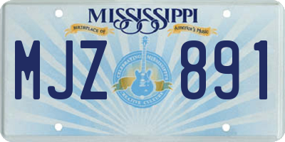 MS license plate MJZ891