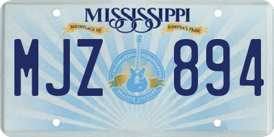 MS license plate MJZ894