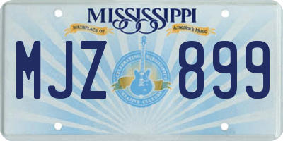 MS license plate MJZ899