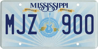 MS license plate MJZ900