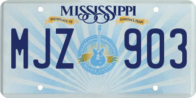 MS license plate MJZ903