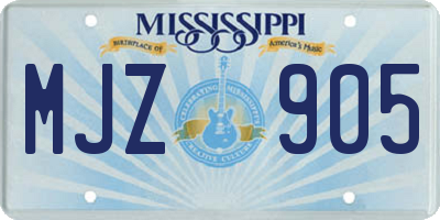 MS license plate MJZ905