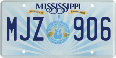 MS license plate MJZ906