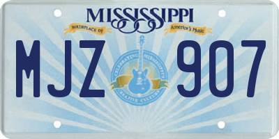MS license plate MJZ907