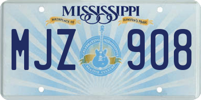 MS license plate MJZ908