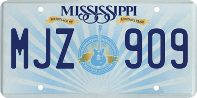 MS license plate MJZ909