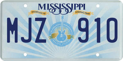 MS license plate MJZ910