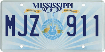 MS license plate MJZ911