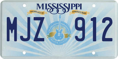 MS license plate MJZ912