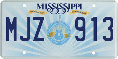 MS license plate MJZ913