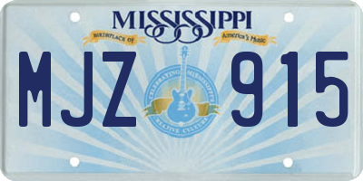 MS license plate MJZ915
