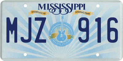 MS license plate MJZ916