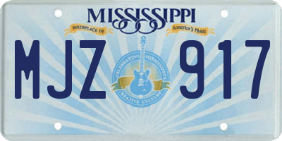 MS license plate MJZ917