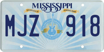 MS license plate MJZ918